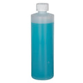 12 oz. Natural HDPE Cylindrical Sample Bottle with 24/400 White Ribbed Polypropylene Child-Resistant Cap (CRC) with F217 Liner