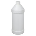 32 oz. White HDPE Modern Round Bottle with 28/410 White Ribbed Cap with F217 Liner