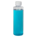 8 oz. Clear PVC Cylindrical Bottle with 24/410 White Ribbed Polypropylene Child-Resistant Cap (CRC) with F217 Liner