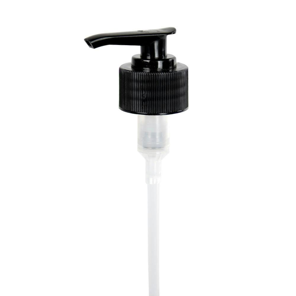 28/410 Black Ribbed Lotion Pump with 9-1/4" Dip Tube
