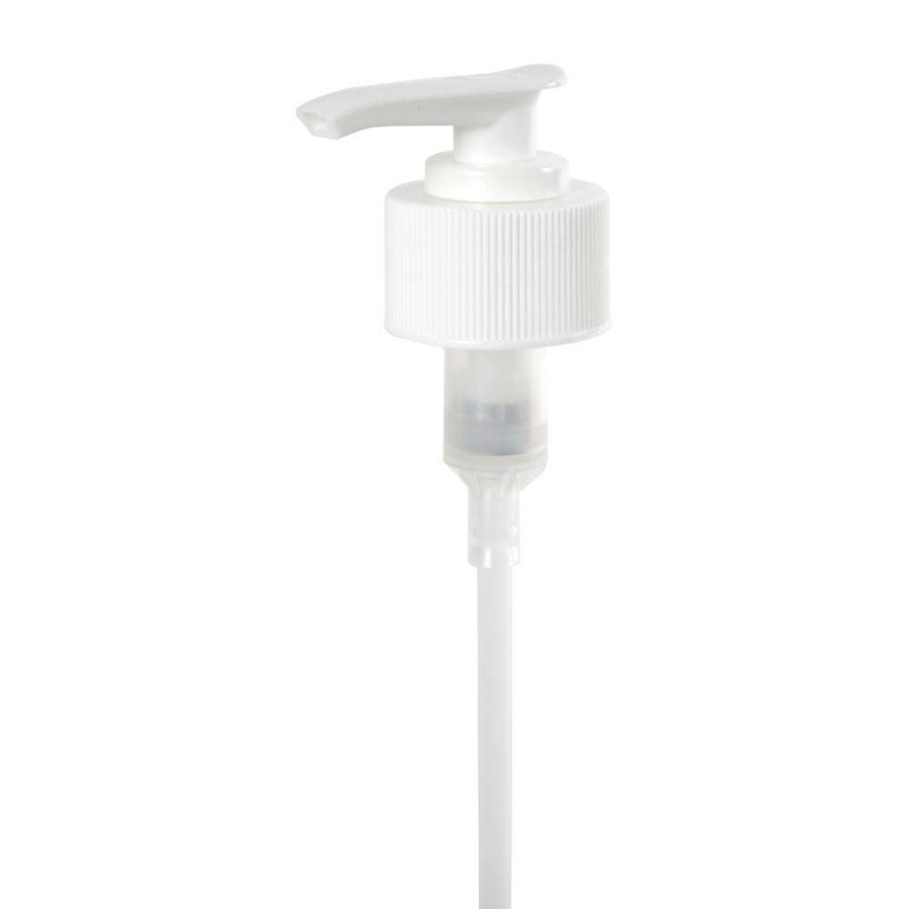 28/400 White Ribbed Lotion Pump with 6-1/2" Dip Tube