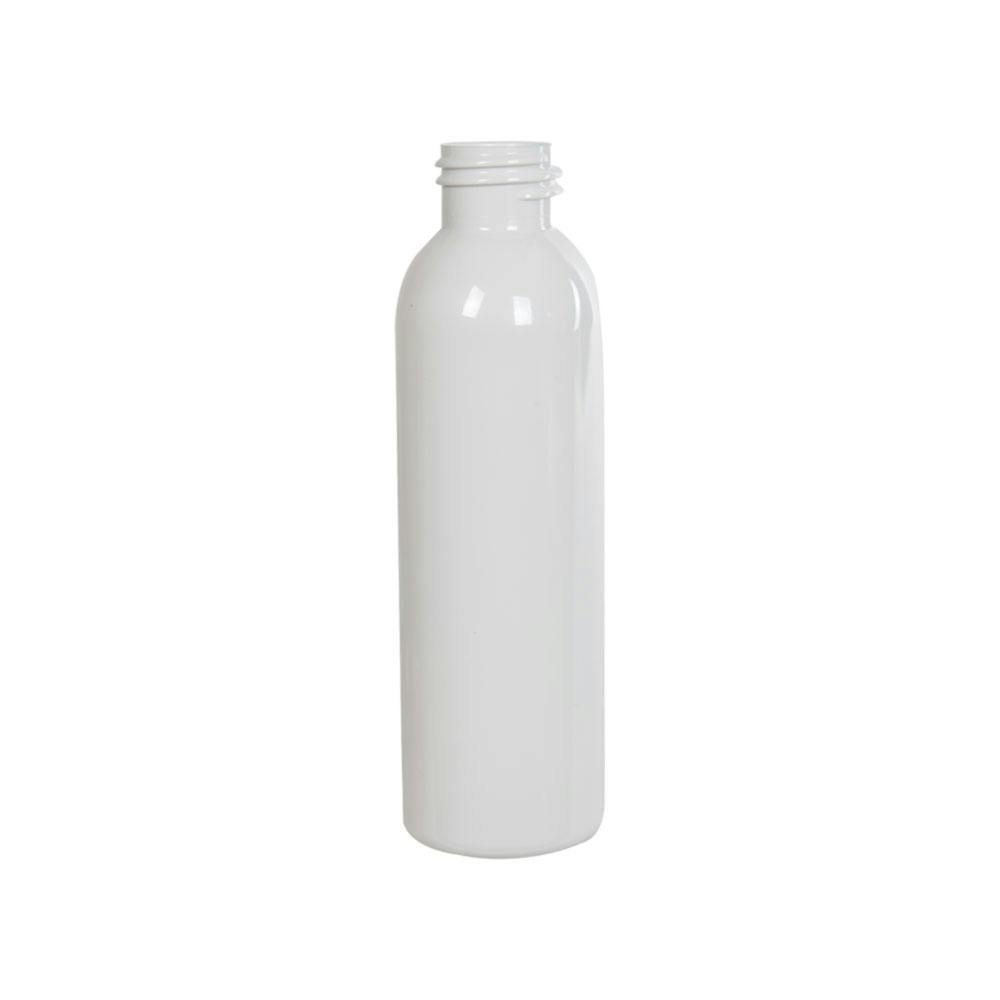 4 oz. White PET Cosmo Round Bottle with 24/410 Neck (Cap Sold Separately)
