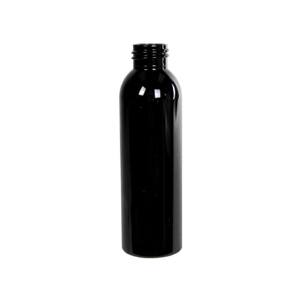 4 oz. Black PET Cosmo Round Bottle with 24/410 Neck (Cap Sold Separately)
