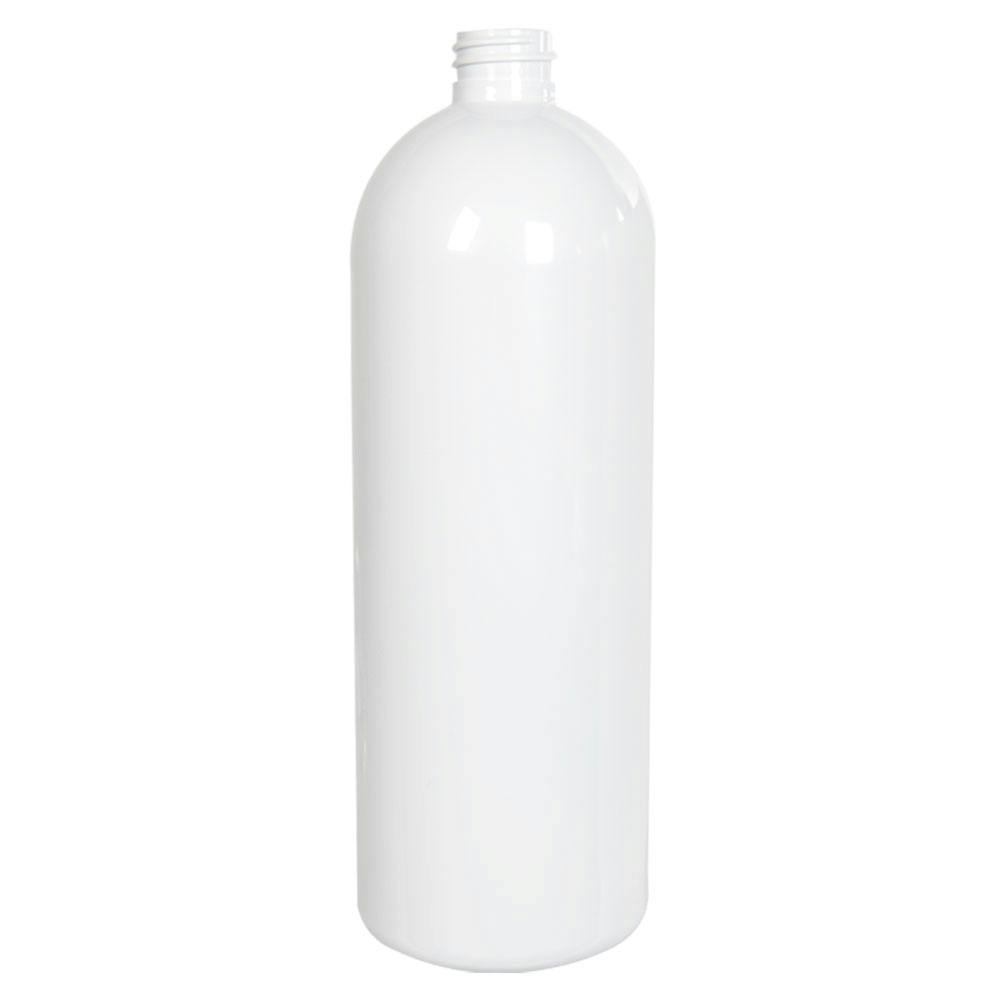 32 oz. White PET Cosmo Round Bottle with 28/410 Neck (Cap Sold Separately)