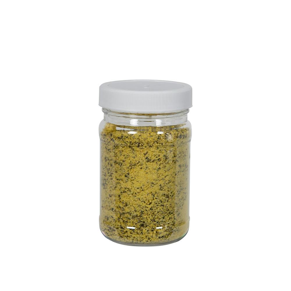 6 oz. Clear PET Round Jar with Label Panel & 53/400 White Ribbed Cap with F217 Liner