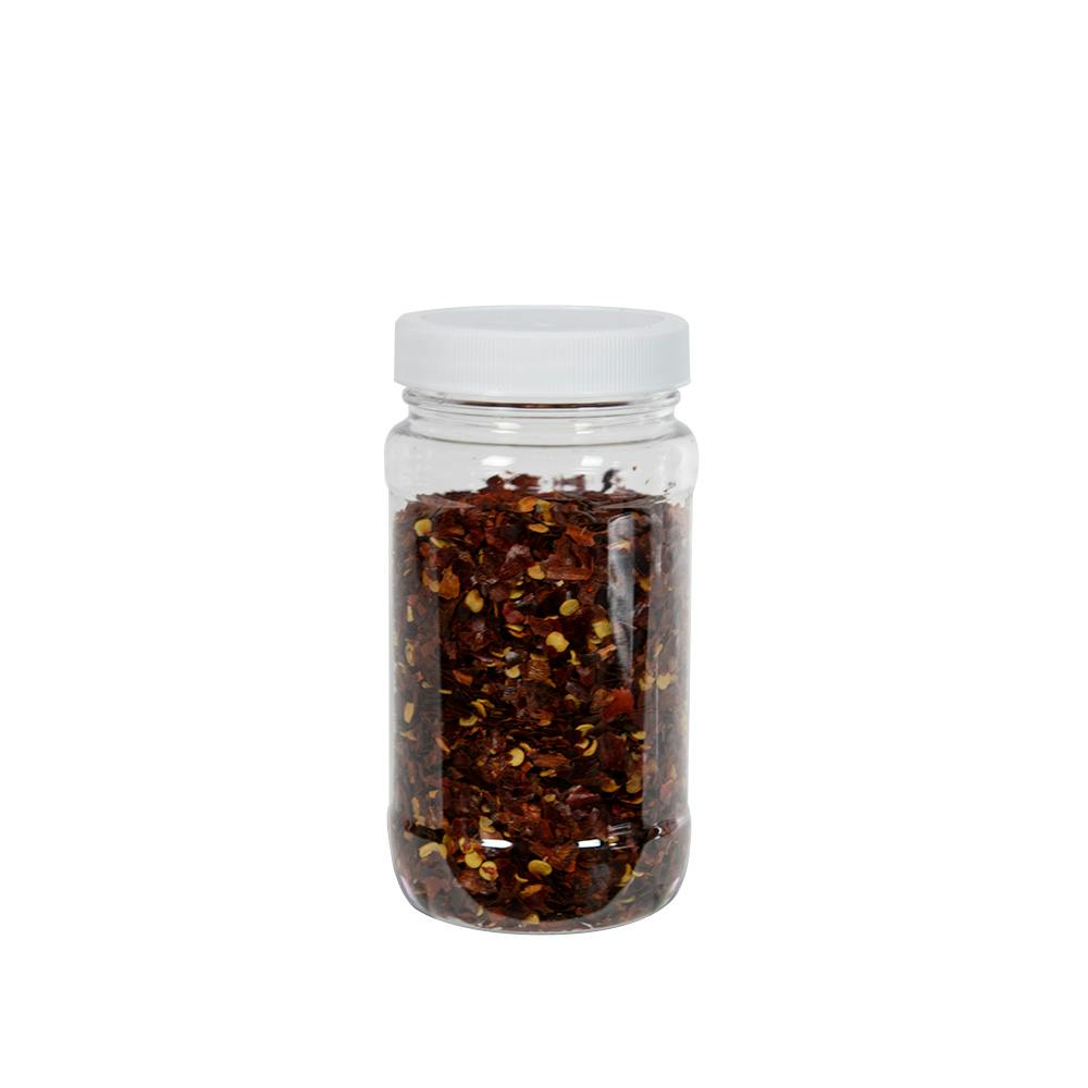 8 oz. Clear PET Round Jar with Label Panel & 53/400 White Ribbed Cap with F217 Liner