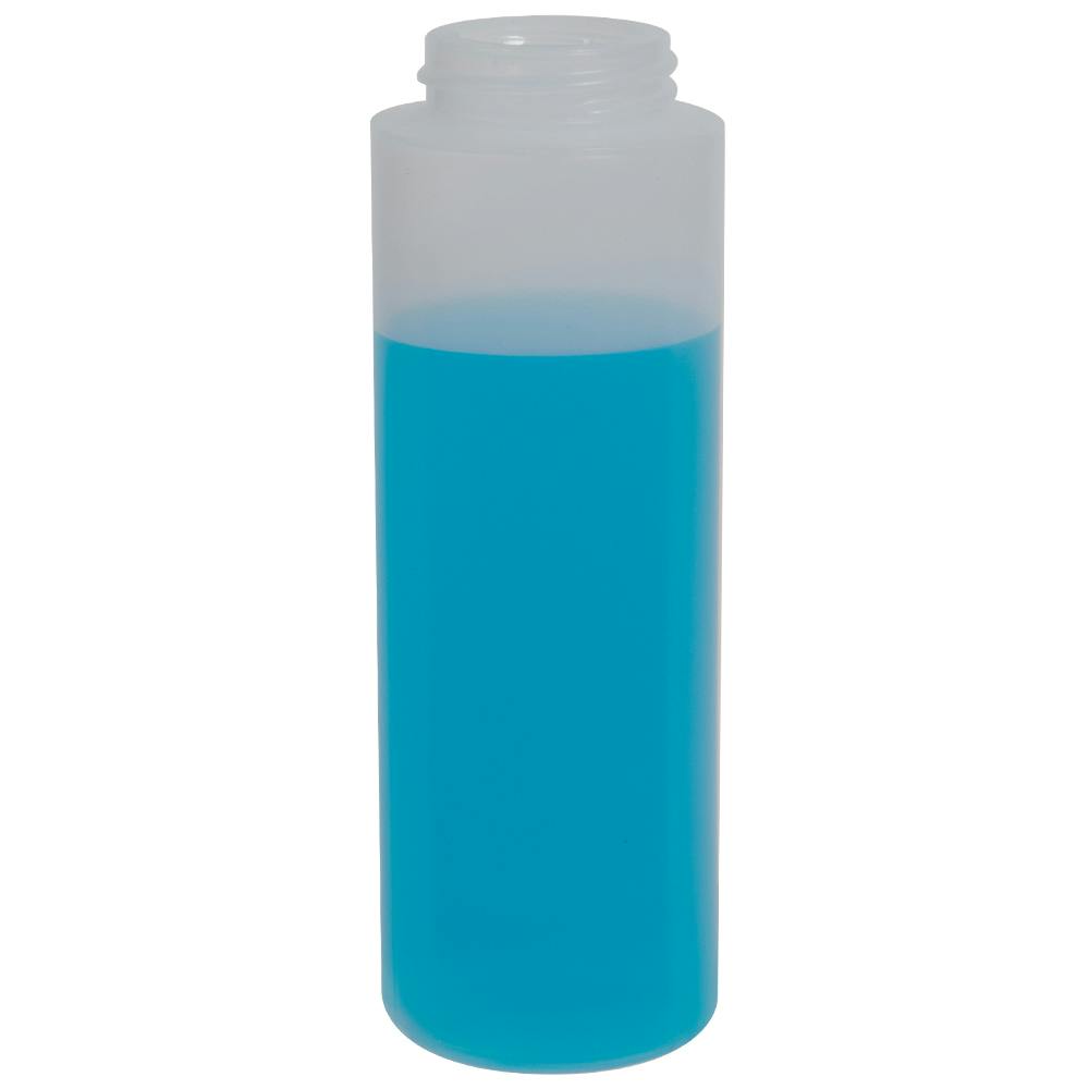 8 oz. Natural LDPE Wide Mouth Cylindrical Bottle with 38/400 Neck (Cap Sold Separately)