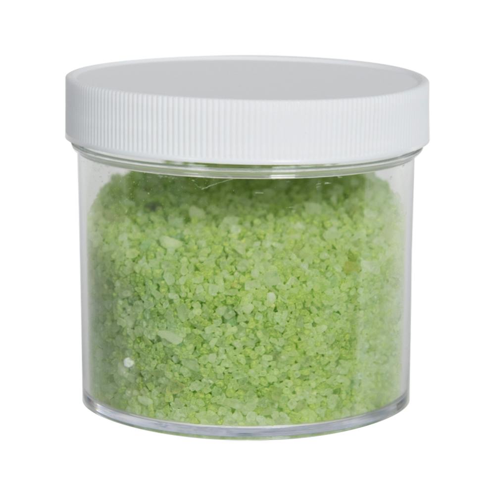 12 oz. Clear Polystyrene Straight-Sided Round Jar with 89/400 White Ribbed Cap with F217 Liner