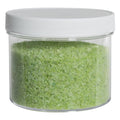 32 oz. Clear Polystyrene Straight-Sided Round Jar with 120/400 White Ribbed Cap with F217 Liner