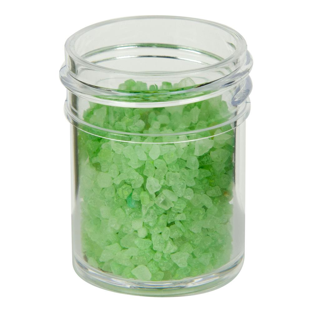 1/2 oz. Clear Polystyrene Straight-Sided Round Jar with 33/400 Neck (Cap Sold Separately)