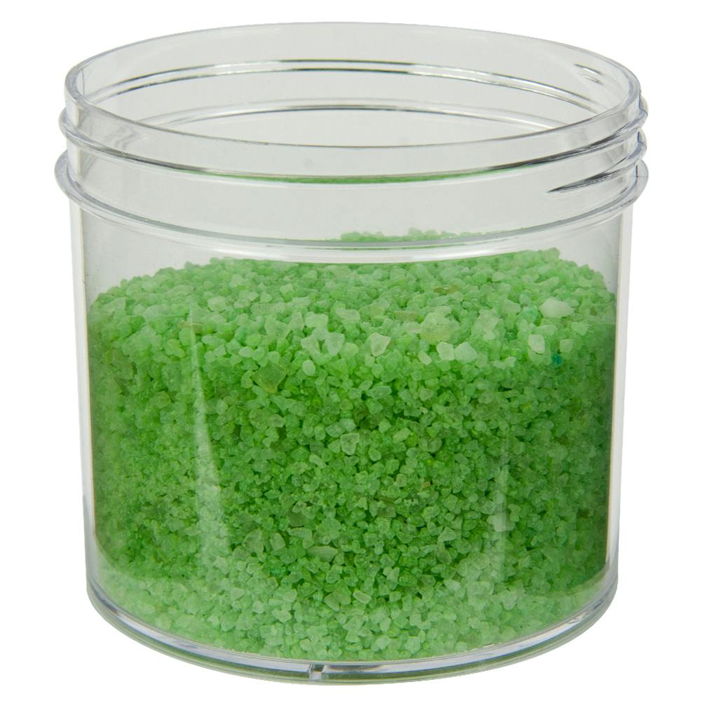 12 oz. Clear Polystyrene Straight-Sided Round Jar with 89/400 Neck (Cap Sold Separately)