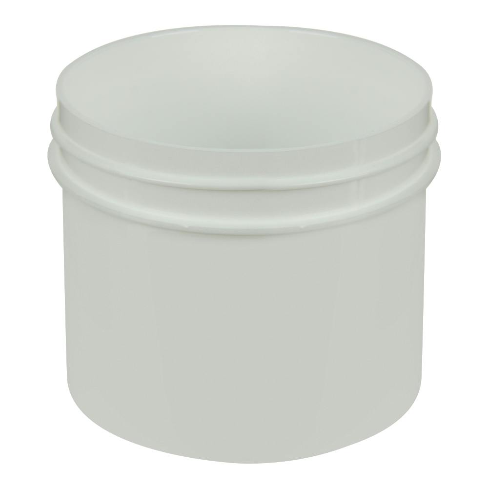 2 oz. White Polypropylene Straight-Sided Round Jar with 58/400 Neck (Cap Sold Separately)