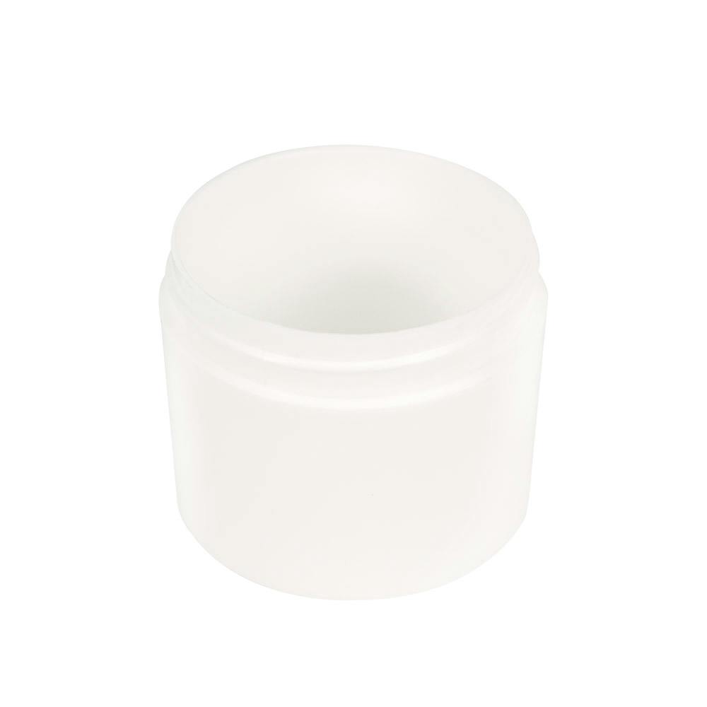 2 oz. White Polypropylene Straight-Sided Thick-Walled Round Jar with 58/400 Neck (Cap Sold Separately)