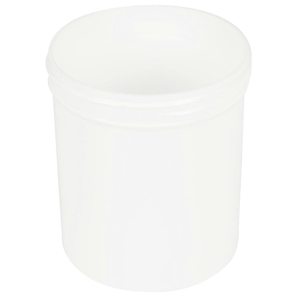 16 oz. White Polypropylene Straight-Sided Thick-Walled Round Jar with 89/400 Neck (Cap Sold Separately)
