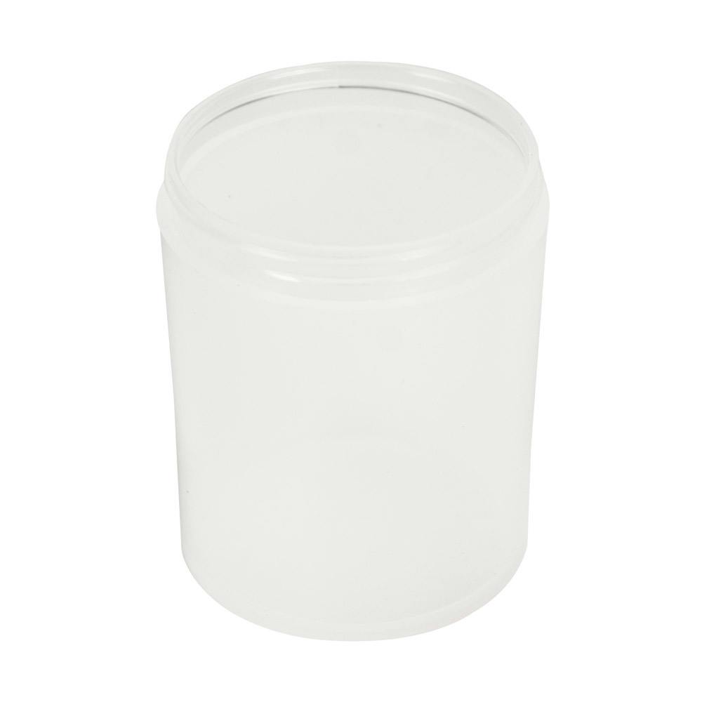 8 oz. Natural Polypropylene Straight-Sided Thick-Walled Round Jar with 70/400 Neck (Cap Sold Separately)