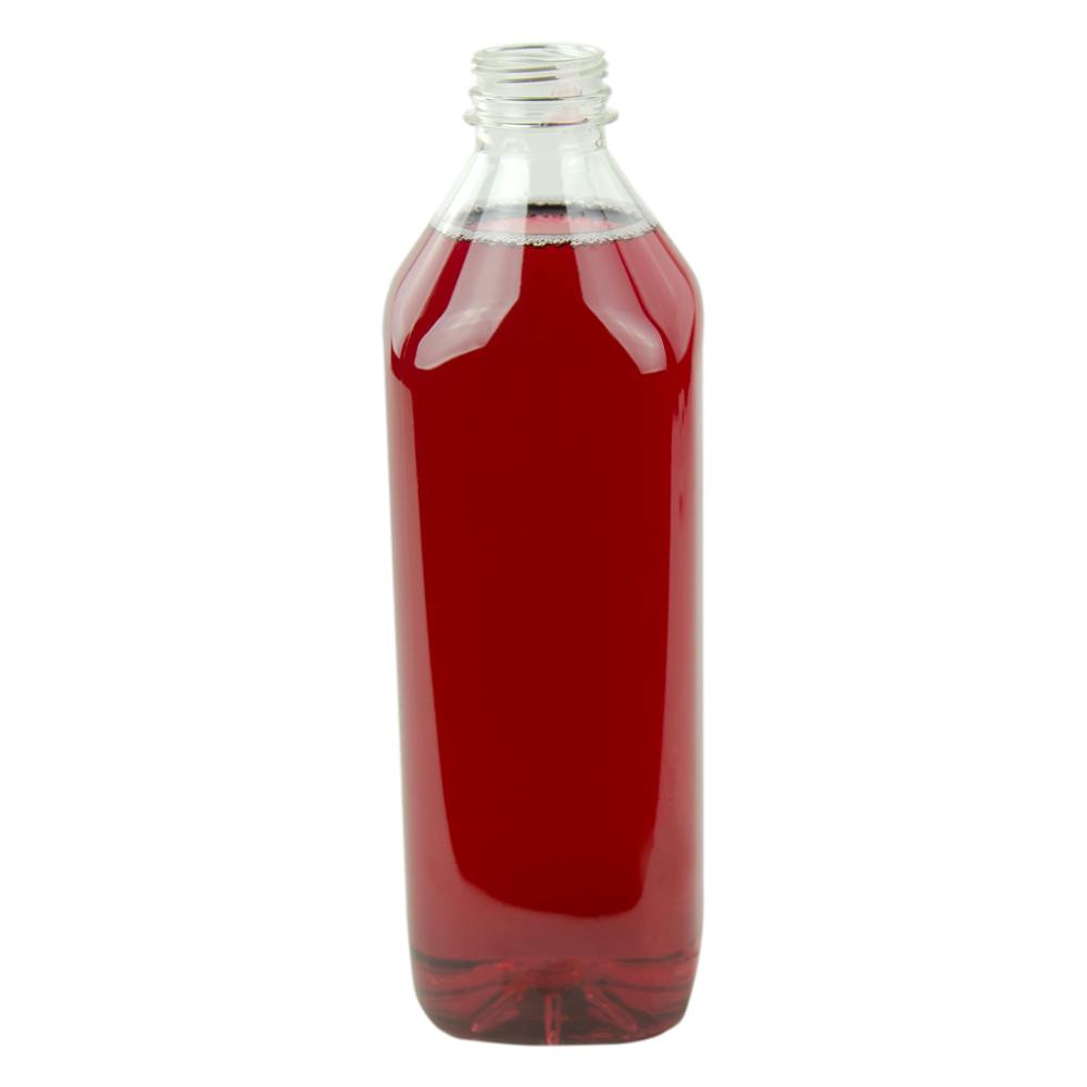 1.5 Liter Clear PET Square Beverage Bottle with 38mm DBJ Neck (Cap Sold Separately)