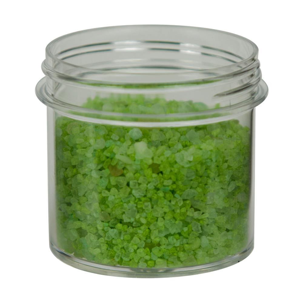 3 oz. Clear Polystyrene Straight-Sided Round Jar with 58/400 Neck (Cap Sold Separately)
