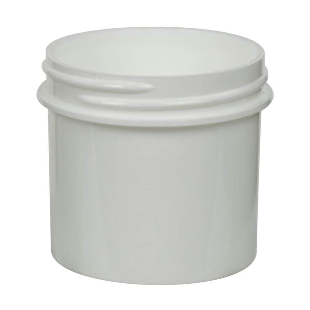 3 oz. White Polypropylene Straight-Sided Round Jar with 58/400 Neck (Cap Sold Separately)
