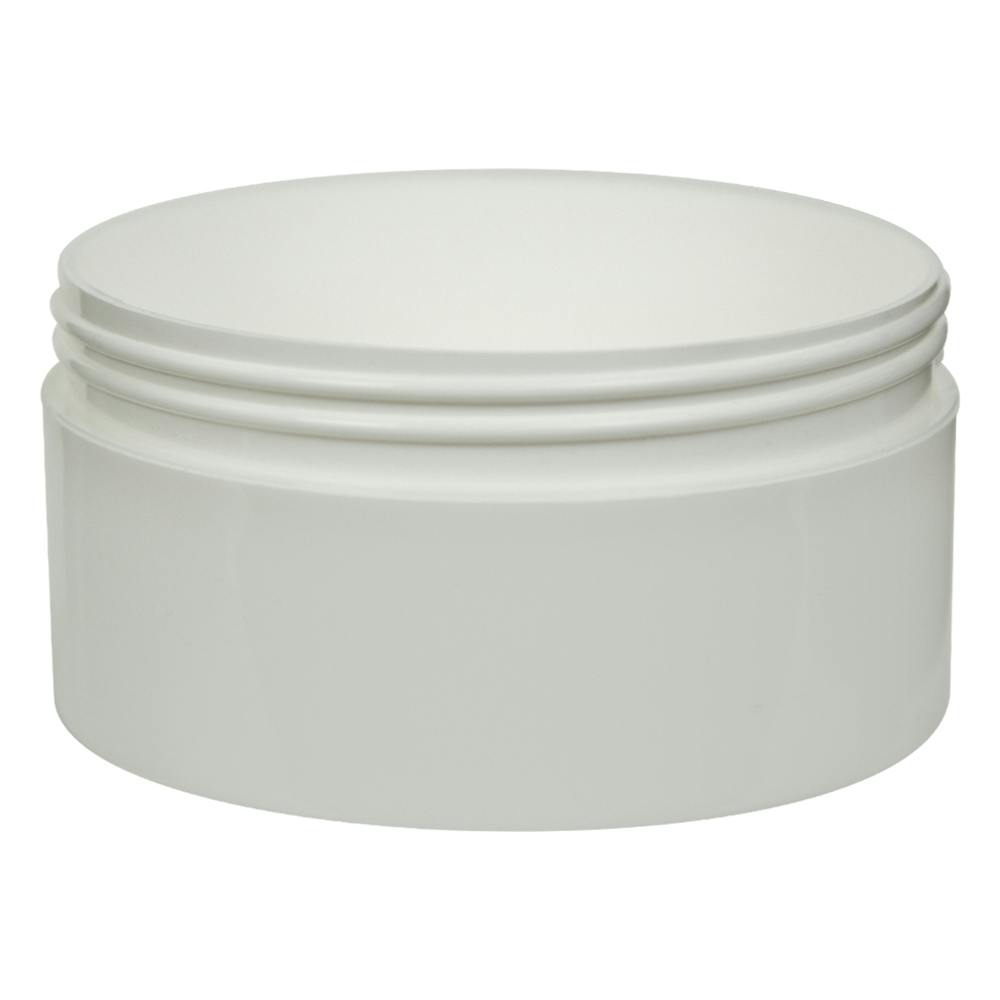 16 oz. White Polypropylene Straight-Sided Thick-Walled Round Jar with 120/400 Neck (Cap Sold Separately)