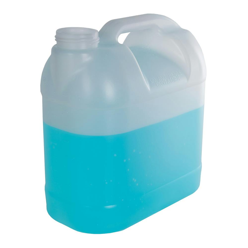 2-1/2 Gallon Natural HDPE Jug with Handle with 63mm Rieke Neck (Cap Sold Separately)