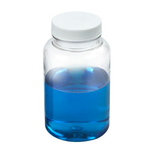 8 oz./250cc Clear PET Packer Bottle with 45/400 White Ribbed Cap with F217 Liner
