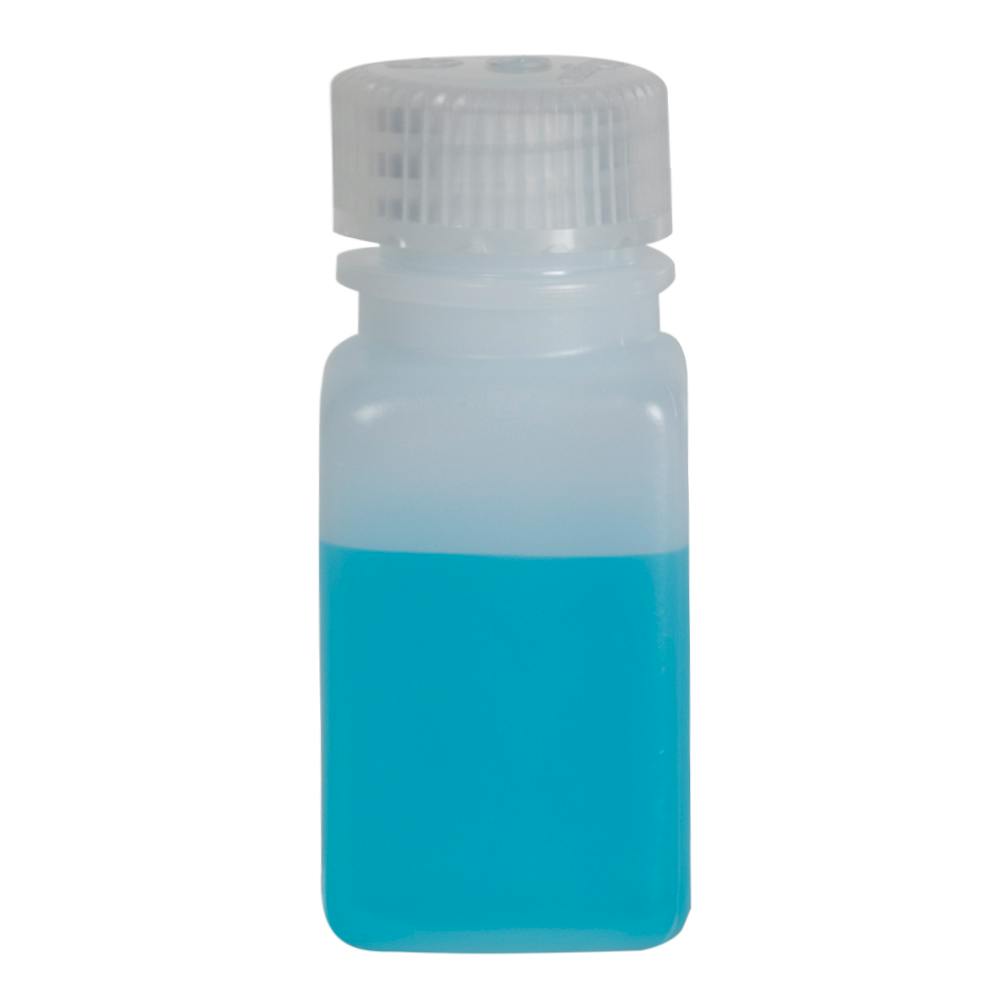 2 oz./60mL Nalgene™ Wide Mouth Polyethylene Square Bottle with 28mm Cap