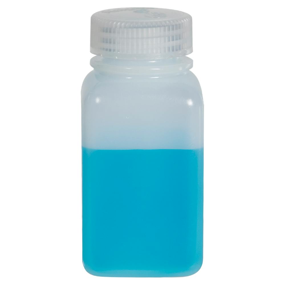 6 oz./175mL Nalgene™ Wide Mouth Polyethylene Square Bottle with 38mm Cap