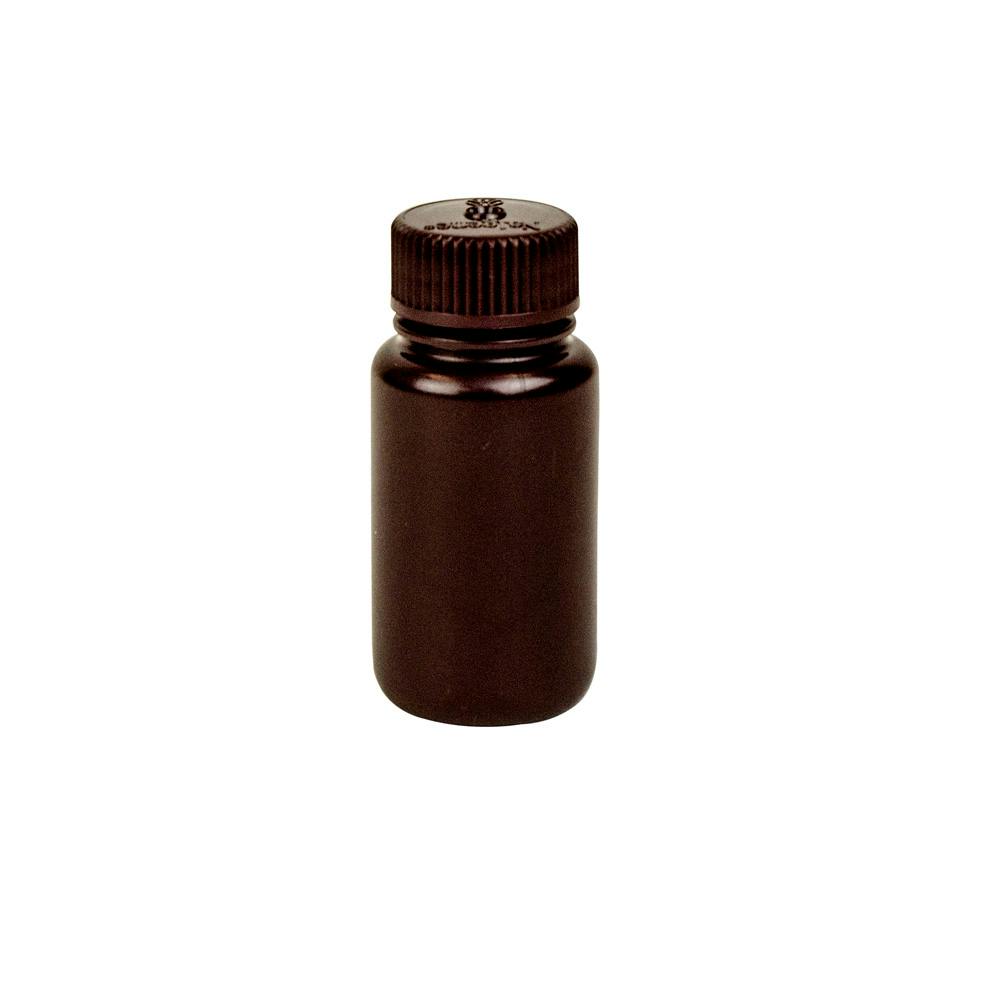 2 oz./60mL Nalgene™ Lab Quality Amber HDPE Wide Mouth Bottle with 28mm Cap