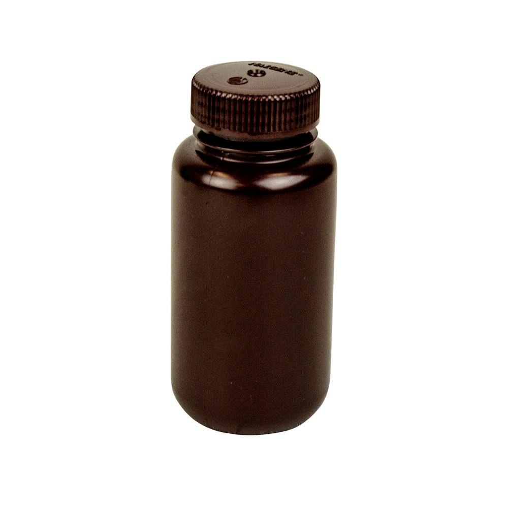 8 oz./250mL Nalgene™ Lab Quality Amber HDPE Wide Mouth Bottle with 43mm Cap