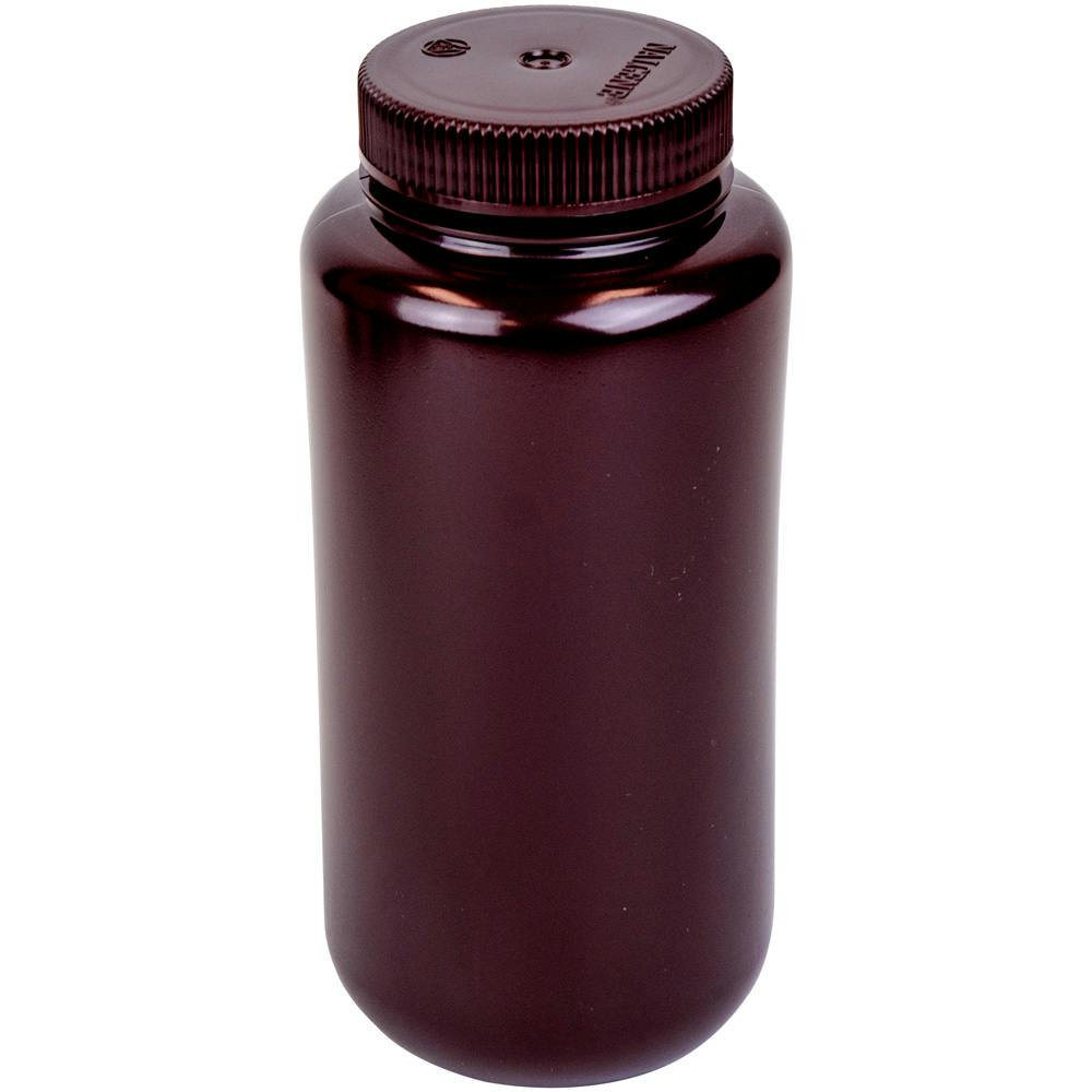 32 oz./1000mL Nalgene™ Lab Quality Amber HDPE Wide Mouth Bottle with 63mm Cap