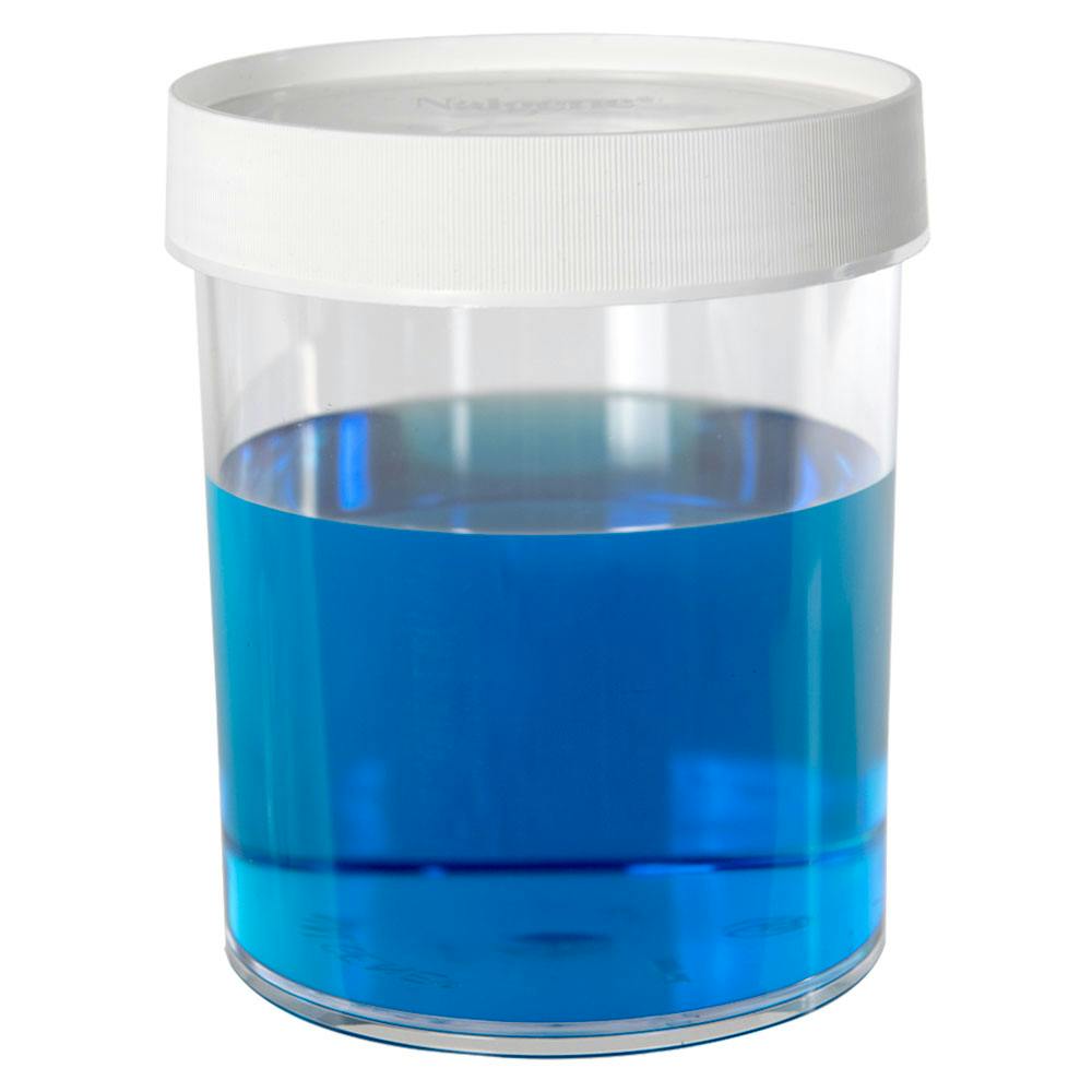 32 oz./1000mL Nalgene™ Clear Polycarbonate Wide Mouth Straight-Side Round Jar with 120mm Cap