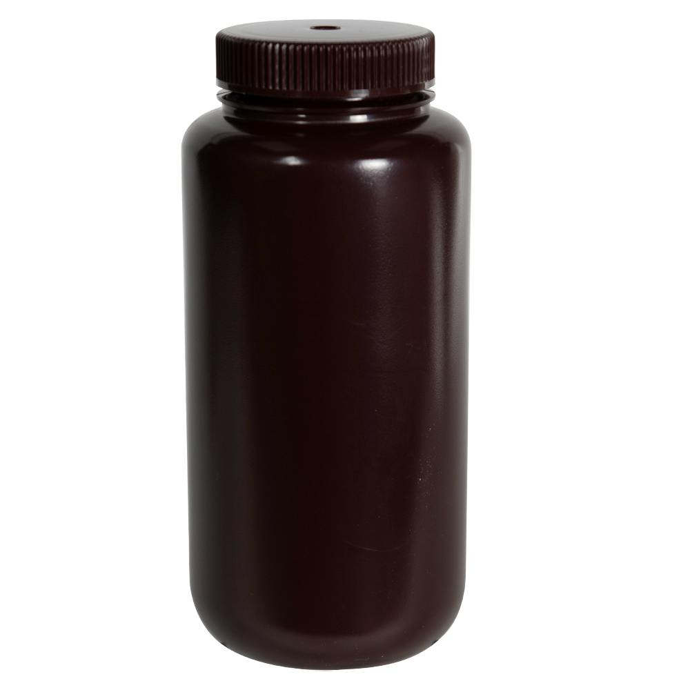 32 oz./1000mL Nalgene™ Amber HDPE Wide Mouth Economy Bottle with 63mm Cap