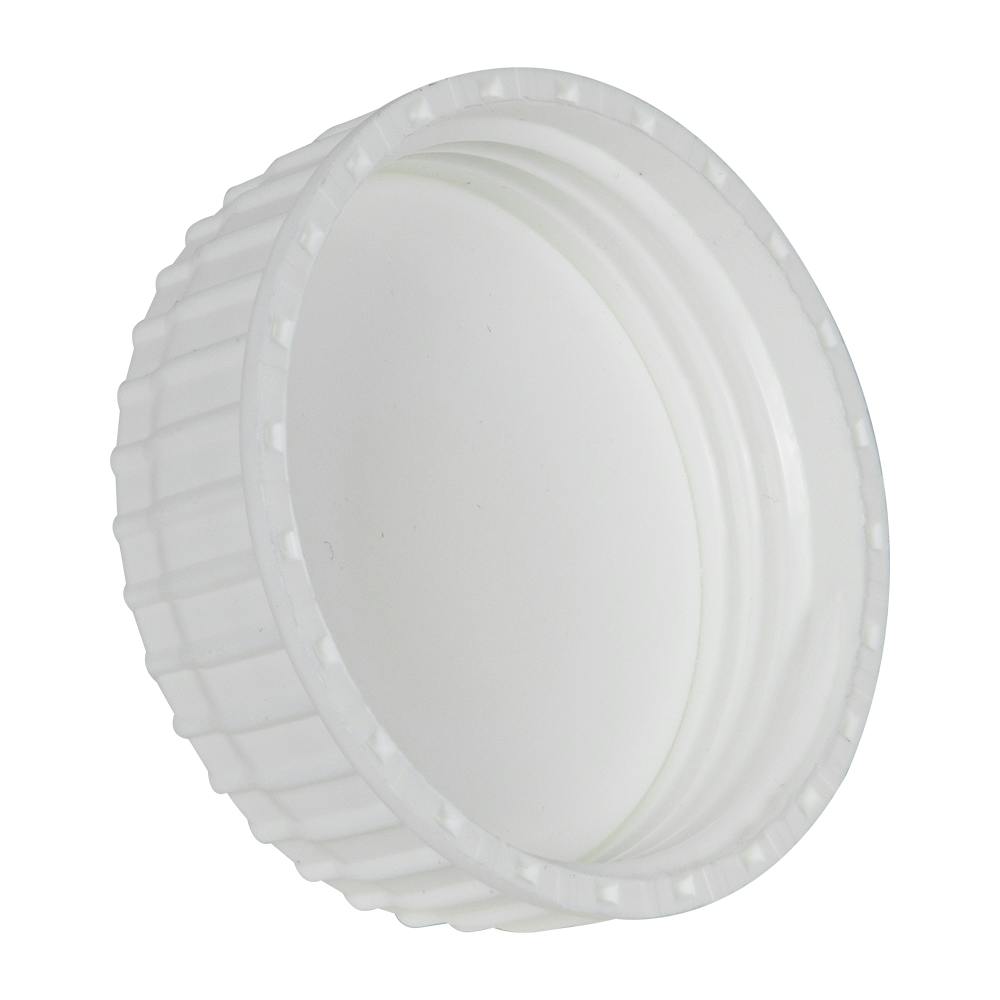 63mm White Polypropylene Rieke® Cap with Foam Liner