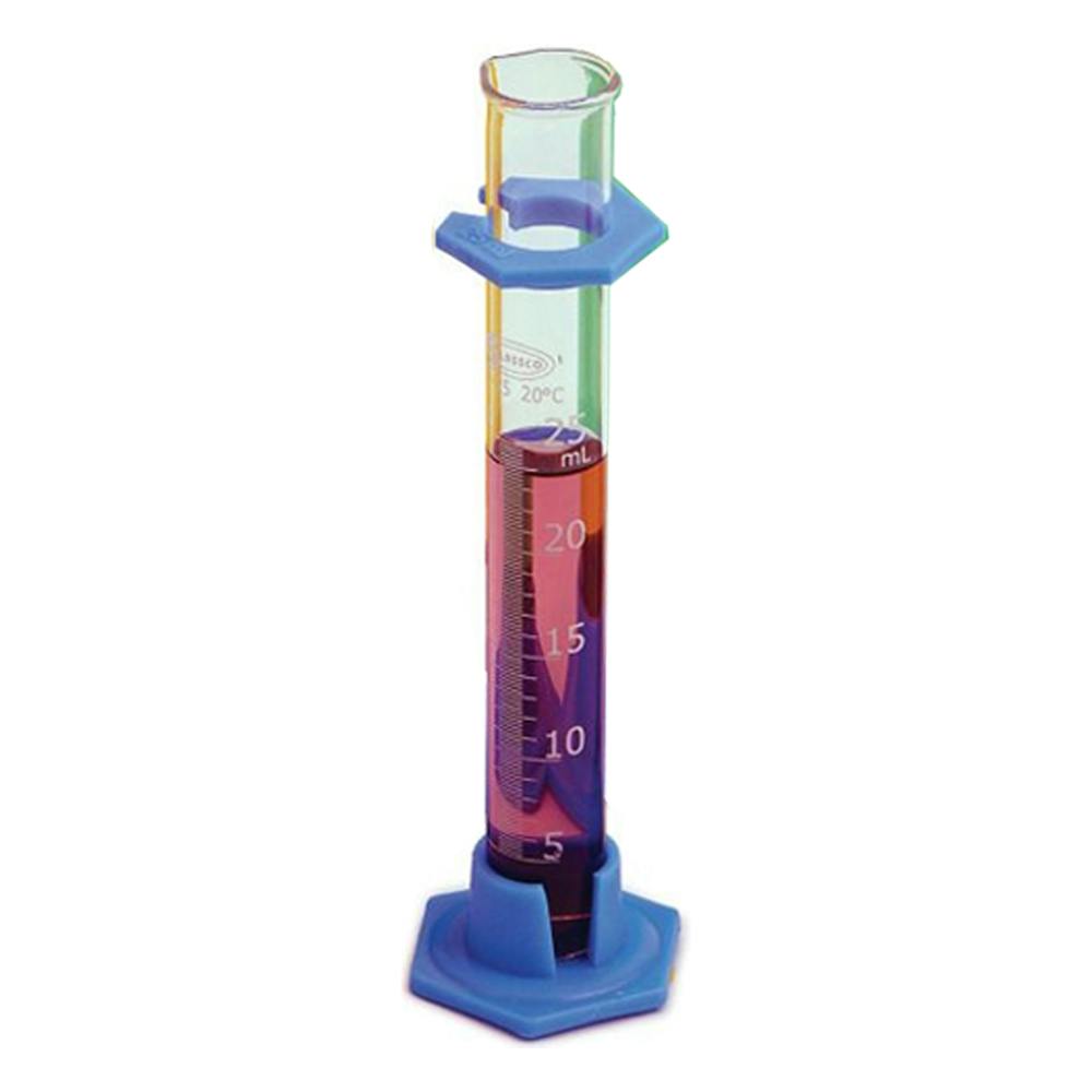 25mL Glass Cylinders with Plastic Hex Base