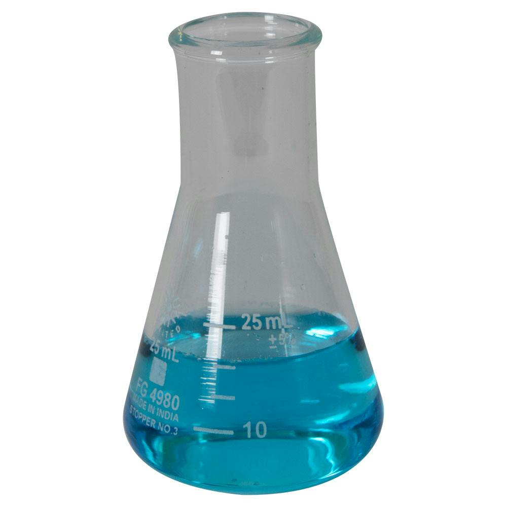 25mL Narrow Mouth Glass Erlenmeyer Flask