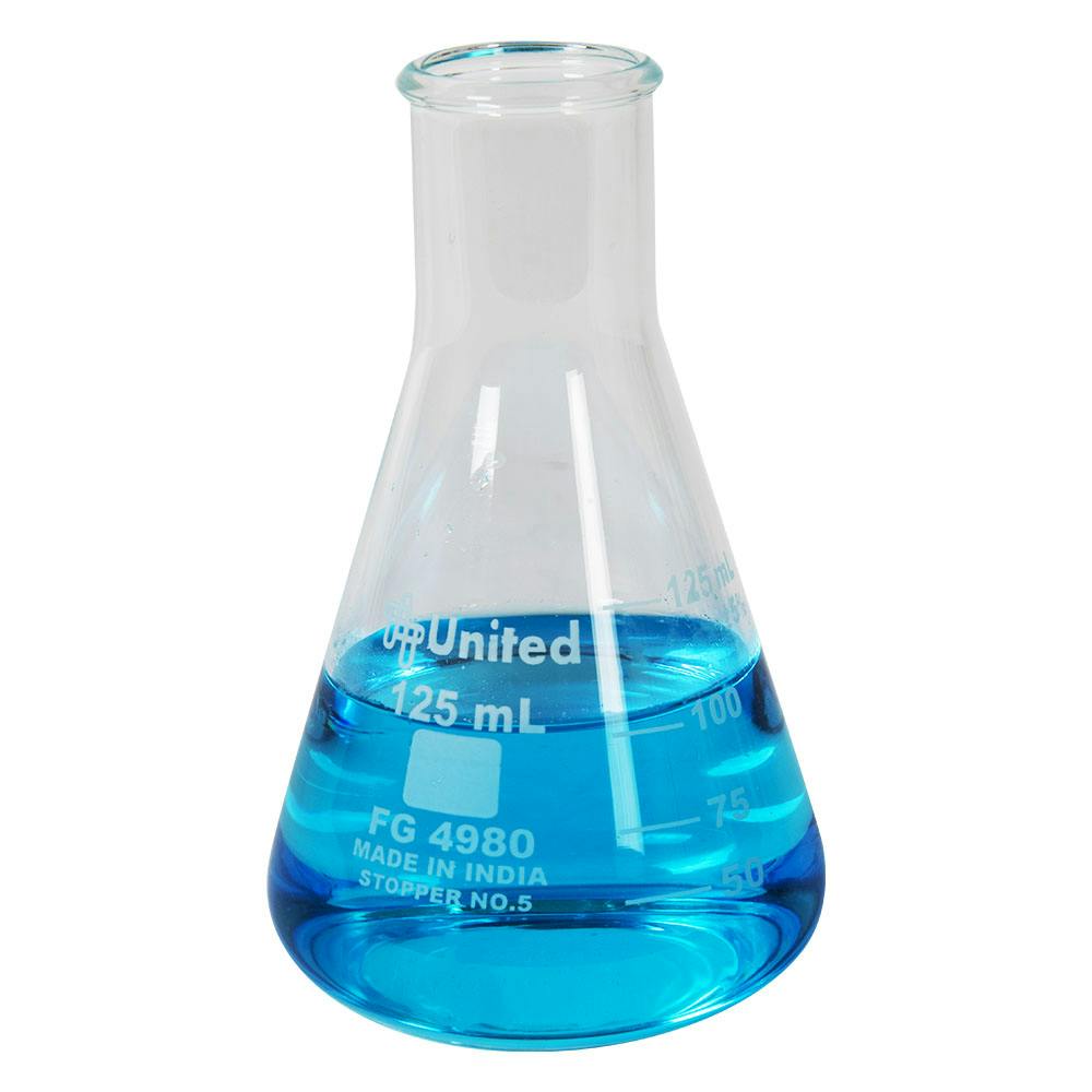 125mL Narrow Mouth Glass Erlenmeyer Flask