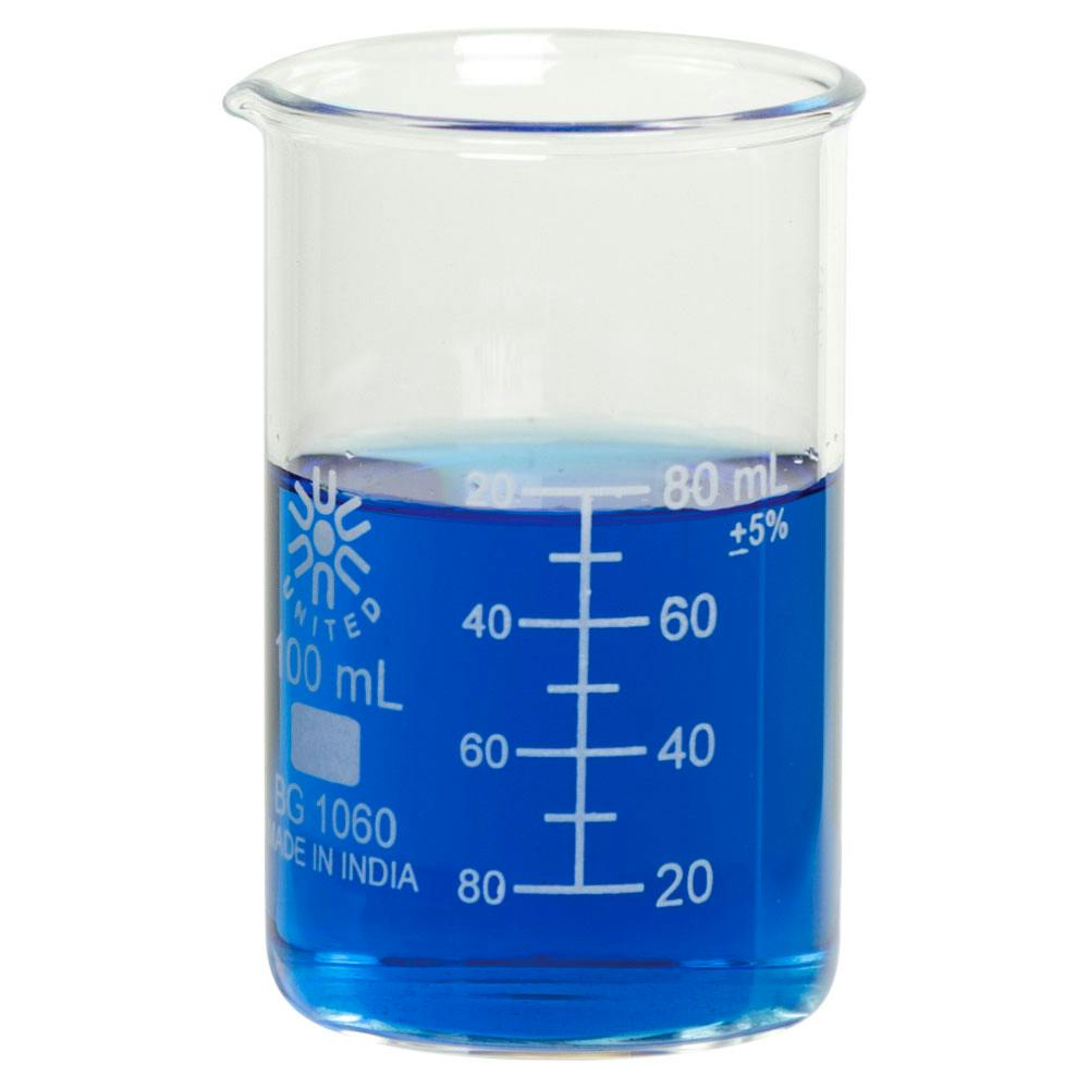 100mL Tall Form Borosilicate Glass Berzelius Beaker with Spout