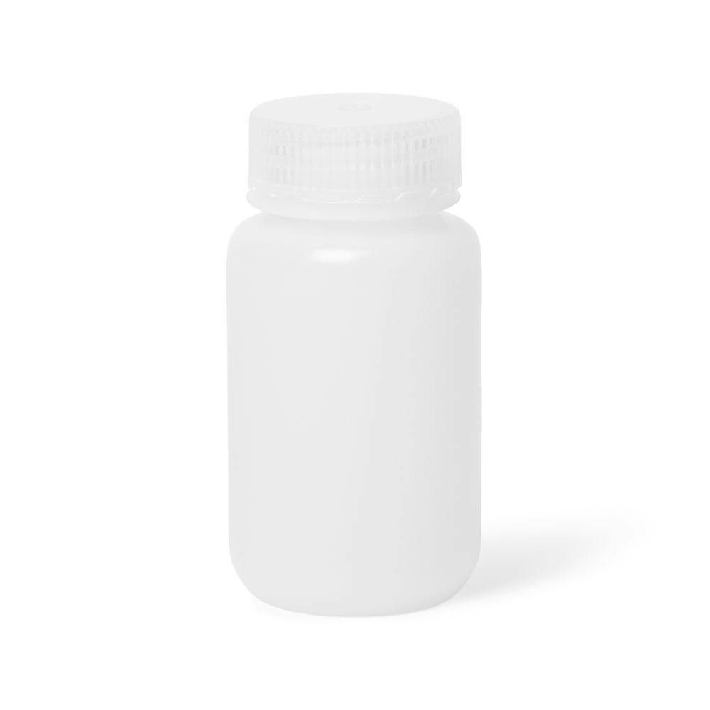 125mL Wide Mouth Natural Polypropylene Reagent Bottle with 38/415 Polypropylene Cap - Package of 12