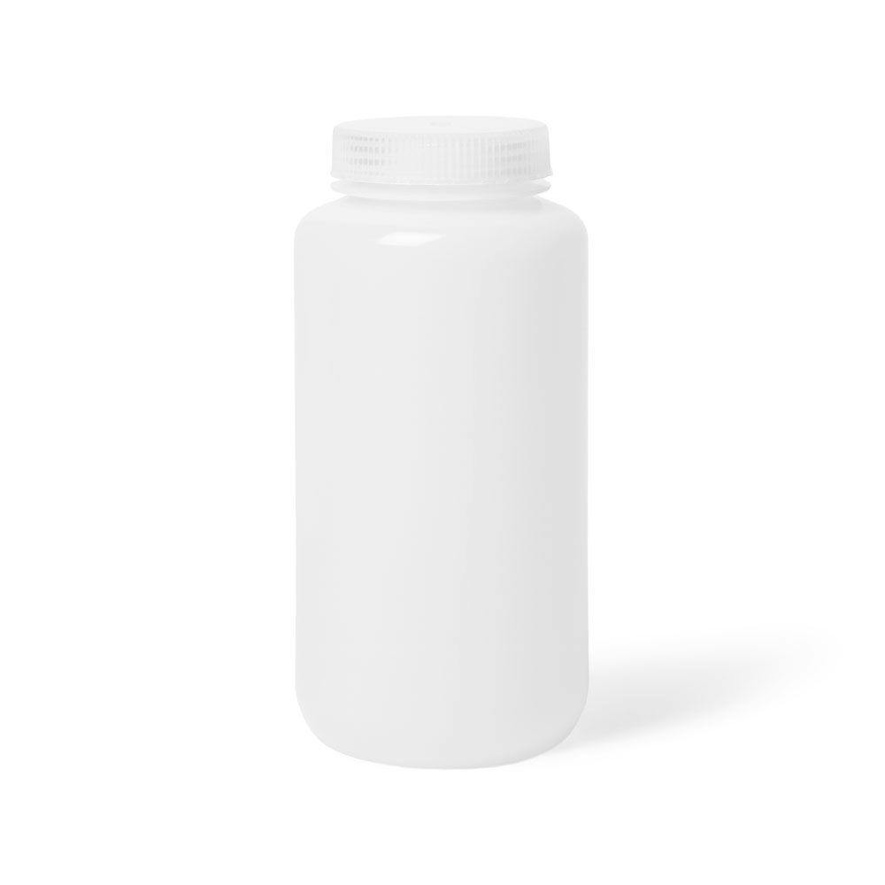 1000mL Wide Mouth Natural Polypropylene Reagent Bottle with 63/415 Polypropylene Cap - Package of 6