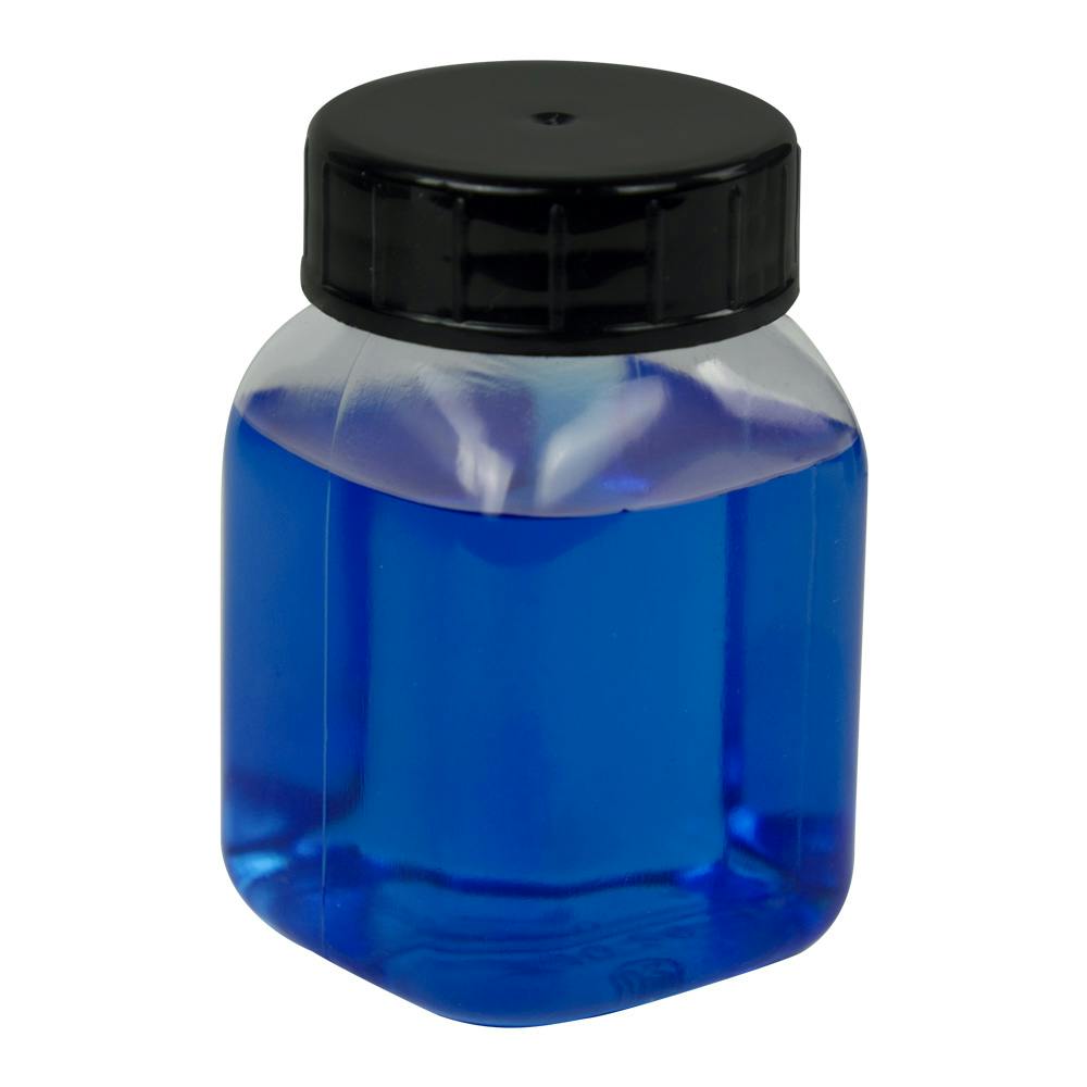 50mL Wide Mouth Clear PVC Bottles with Caps - Pack of 12