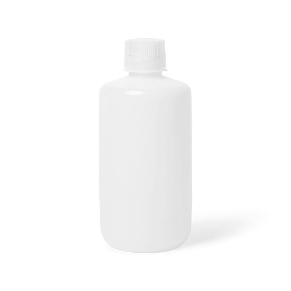 1000mL Narrow Mouth Natural HDPE Reagent Bottle with 38/430 Polypropylene Cap - Case of 50