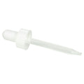 20/400 Ribbed White Phenolic Dropper Cap with White Rubber Bulb & 75mm L Straight Tip Glass Pipette