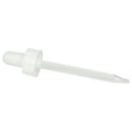 20/400 Ribbed White Phenolic Dropper Cap with White Rubber Bulb & 89mm L Straight Tip Glass Pipette