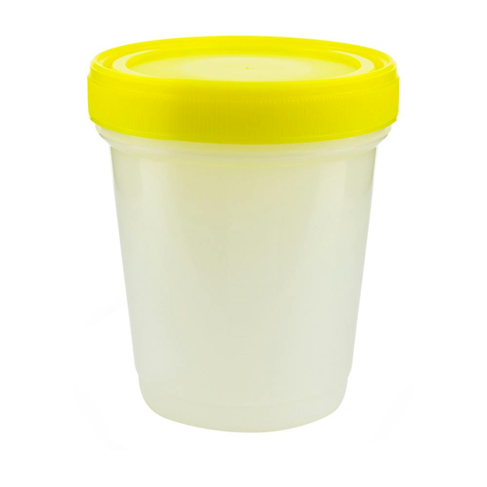 32 oz./1000mL Large Specimen Container with Yellow Screw Cap