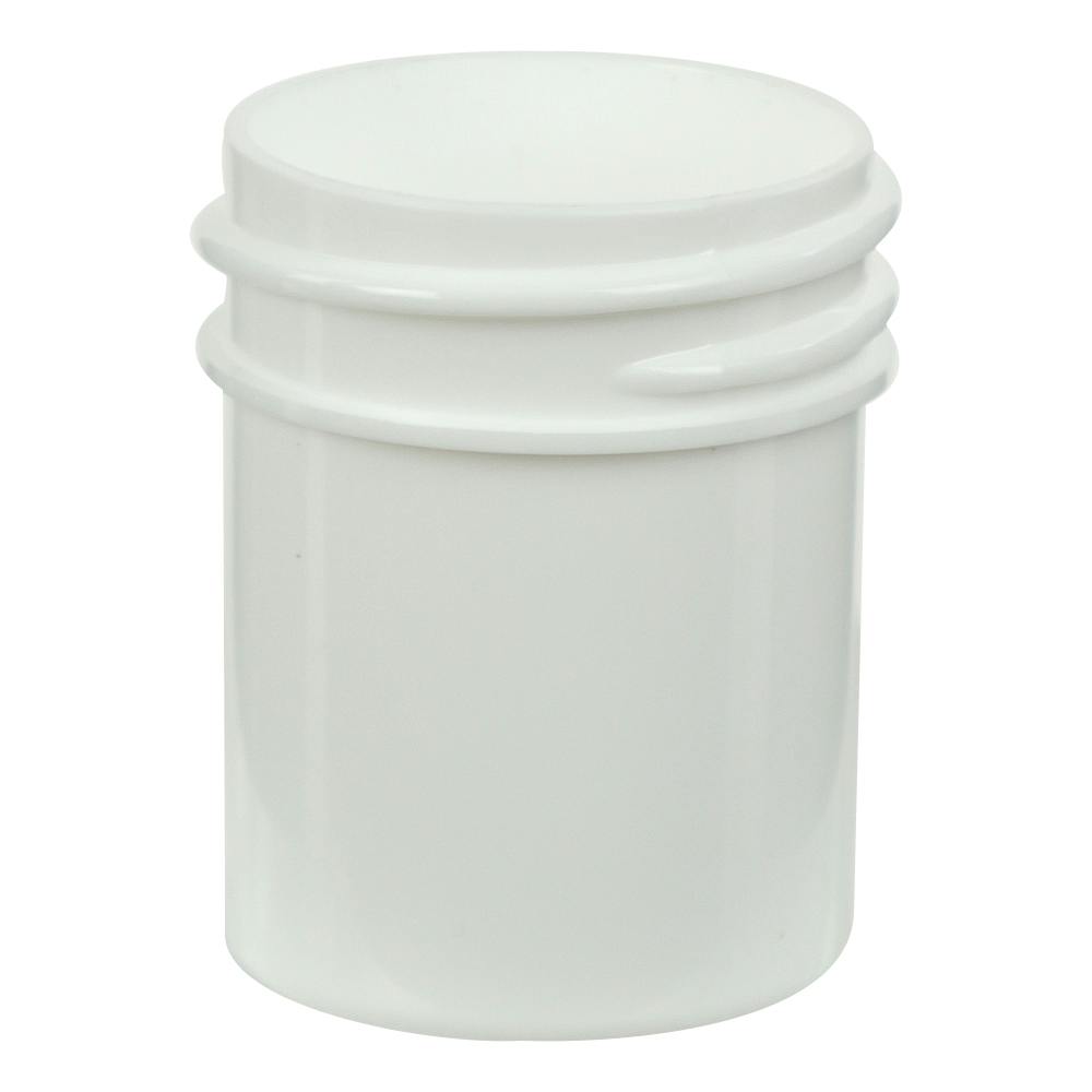1/2 oz. White Polypropylene Straight-Sided Round Jar with 33/400 Neck (Cap Sold Separately)