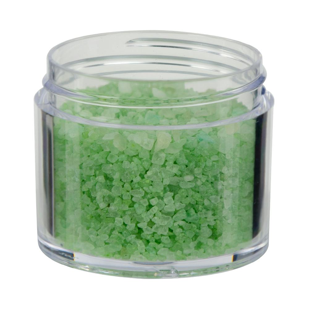 2 oz. Clear Polystyrene Straight-Sided Thick-Walled Round Jar with 53/400 Neck (Cap Sold Separately)