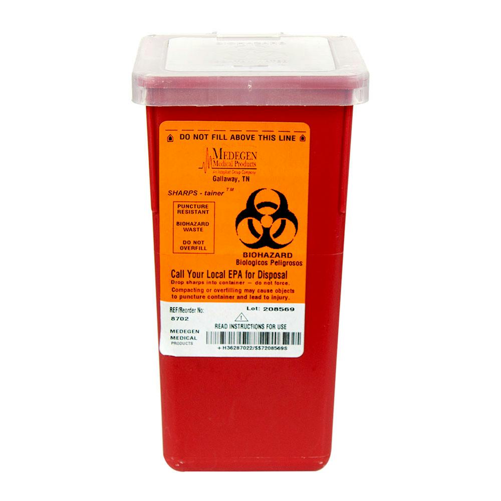 1 Quart Red Stackable Sharps Container