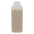 16 oz. Natural HDPE Square Bottle with 38mm DBJ Neck (Cap Sold Separately)