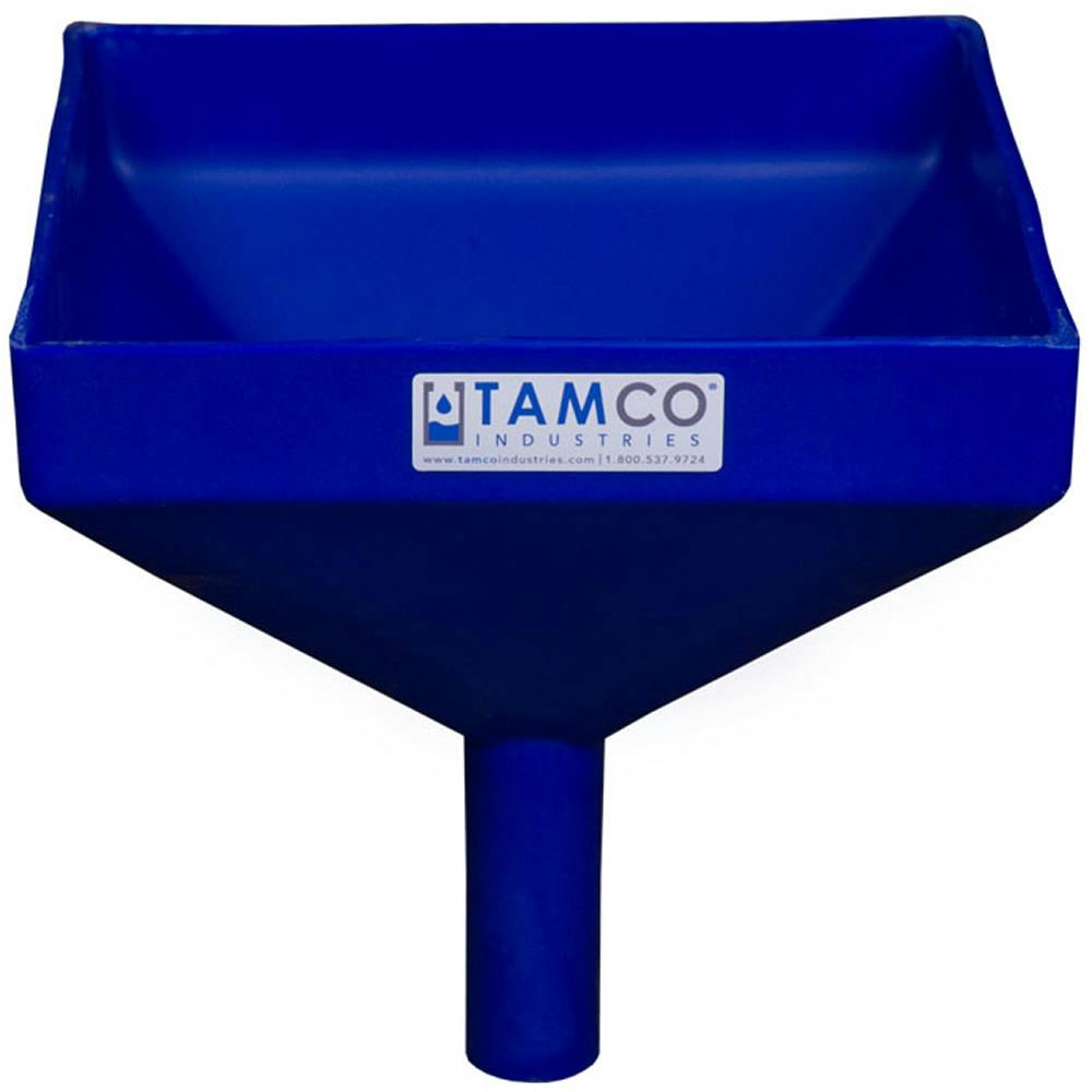 10" Square Blue Tamco® Funnel with 1-1/2" OD Spout