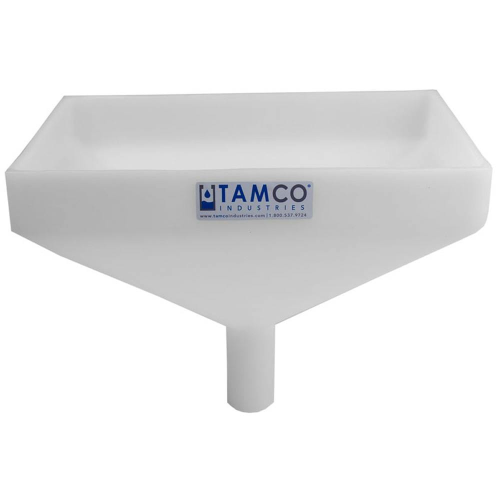 12" x 8" Rectangular Natural Tamco® Funnel with 1-1/2" OD Center Spout